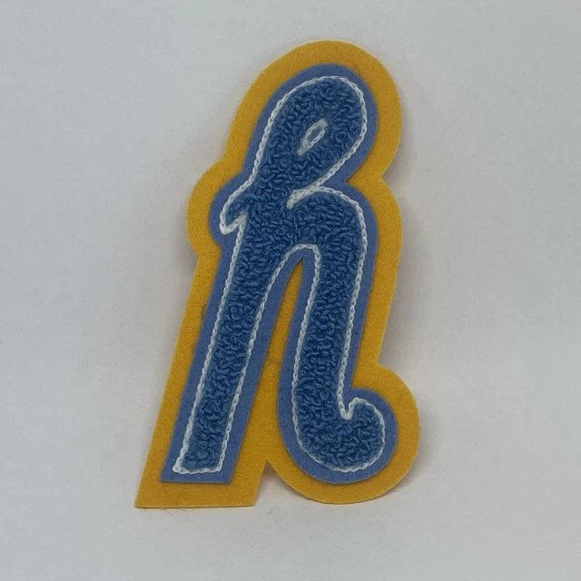 5" Small Blue Yellow Felt Block Varsity Letter man's Letter H Patch