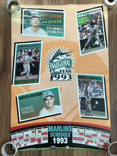 Florida Marlins Inaugural 1993 Poster Schedule MLB Geo Graphics Bryan Yablonsky