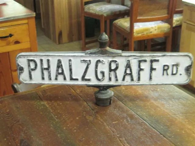 Antique Vtg Two Phalzgraff Metal Street Road Lyle Mpls Sign Bracket Bar Man Cave