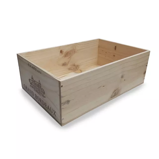 Wine Box Crates with Stamp Reclaimed Wood - Decor, Storage, Shop Display (WBC+)