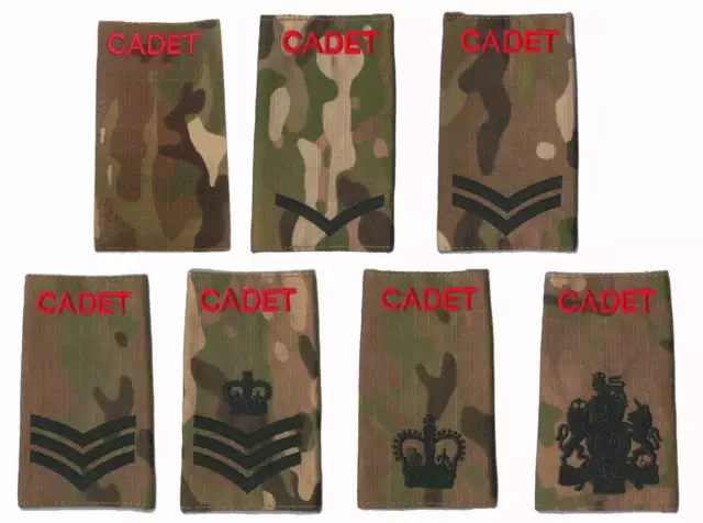 ACF / CCF Army & Combined Cadet Force Pair of Rank Slides for MTP PCS Uniform