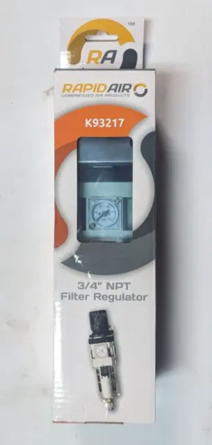 RA Rapid Air 3/4" NPT Compressed Air Filter Regulator K93217 BRAND NEW