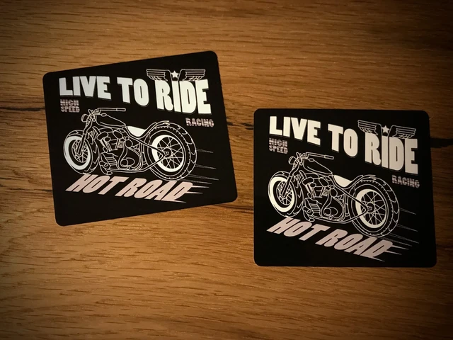 2x Adesivi Live to Ride Moto Freedom Hot Road Biker Cafe Racer Bobber #181