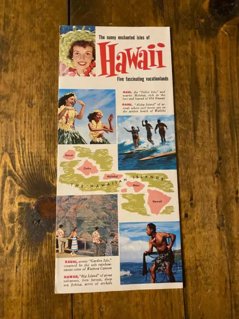 Vintage Hawaii Five Fascinating Vacationlands Tourist Brochure