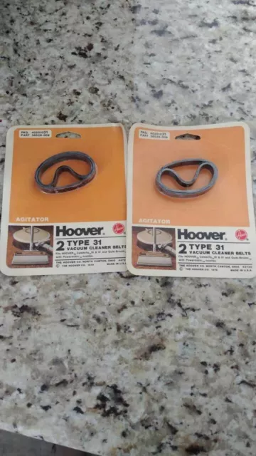 New Hoover Agitator Type 31 Vacuum Cleaner Belts 2 Packs