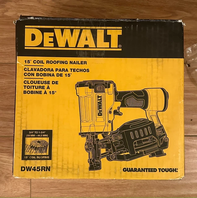 DEWALT DCN45RND1 20V 15 Degrees LithiumIon Cordless Coil Roofing
