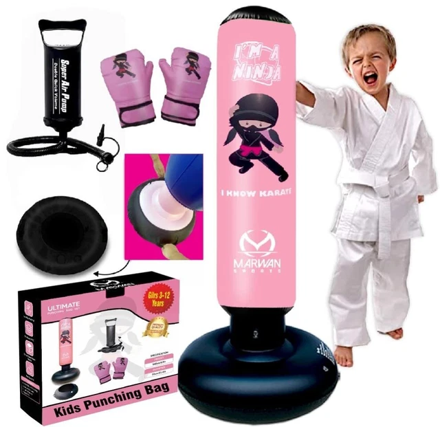 Inflatable Punching Bag for Kids, Freestanding Boxing Bag Set, Toys for Girls