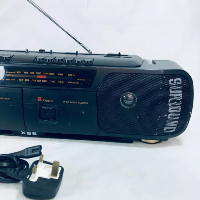 Crown Japan Sz-6738 Boombox Double Cassette Player Recorder Fm Am Radio (Faulty) 3