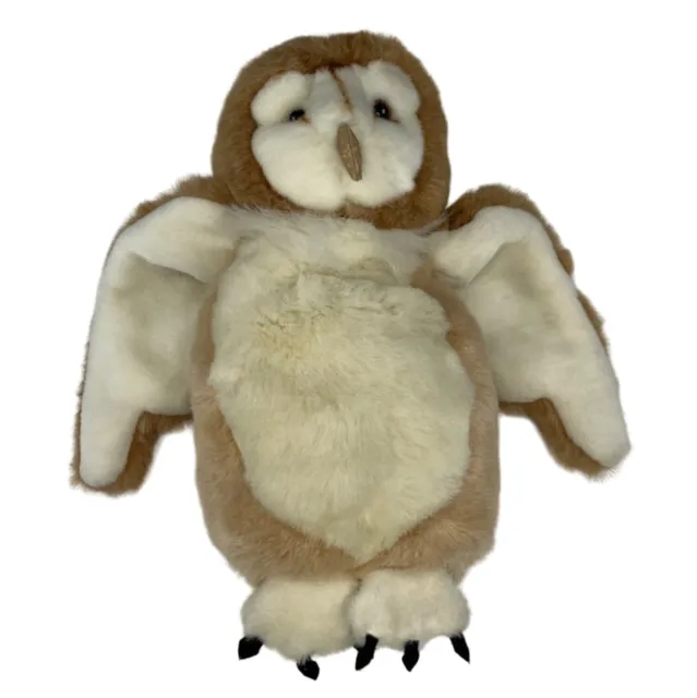 Cascade Toy Barn Owl Hand Puppet swivel neck turns 15" bird lifelike realistic