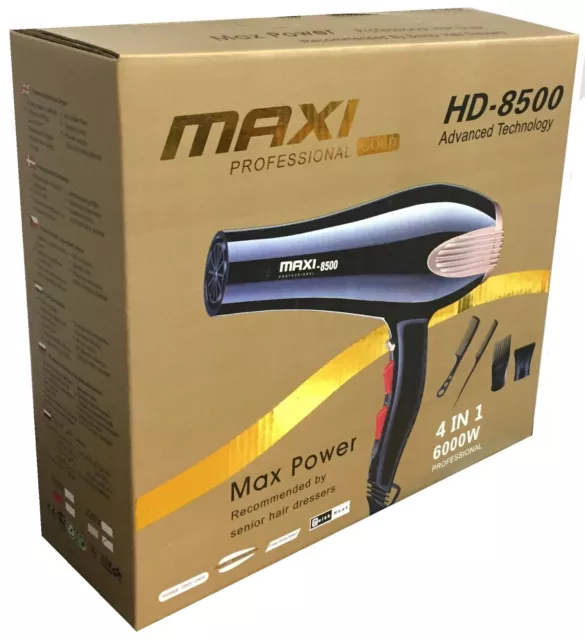 Secador de pelo profesional 6000w MAXI GOLD para 3 temperaturas 2 velocidades 2