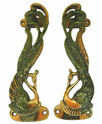 Peacock Shape Antique Style Handmade Brass Door Pull Handles Home Decor P311