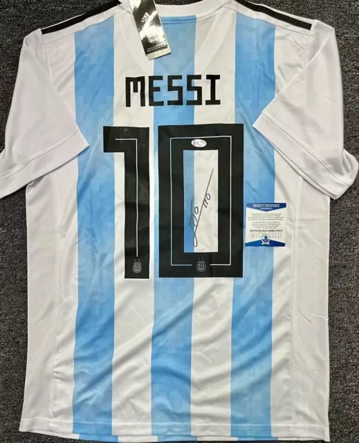 LIONEL MESSI Signed Shirt Argentina 2018 World Cup Jersey Beckett COA