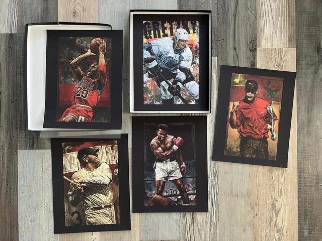 Stephen Holland Lithograph Set Ali Gretzky Michael Jordan Tiger Woods Babe Ruth Stephen Holland Lithograph Set Ali Gretzky Michael Jordan Tiger Woods Babe Ruth