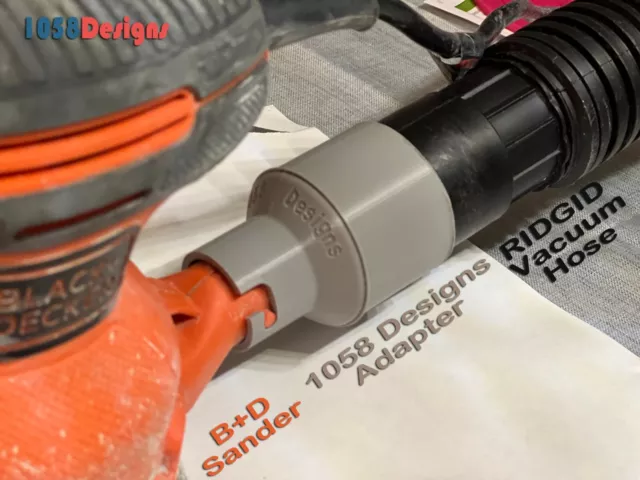 Vacuum Hose Adapter BLACK+DECKER 5-inch Random Orbit Sander to Rigid Shop Vac