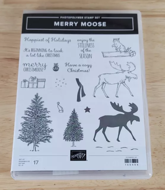 Stampin Up MERRY MOOSE #150494 Clear Acrylic Stamp Set