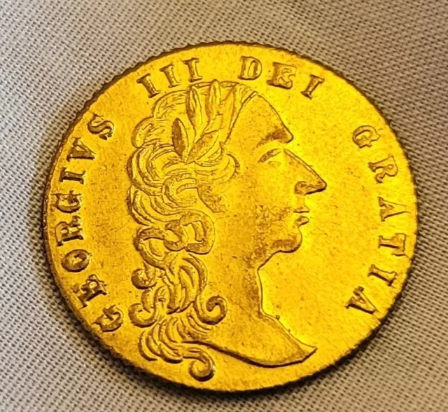 1788 englische Münze König George III Vintage alt gefräst königlicher Goldkronleuchter antik 3