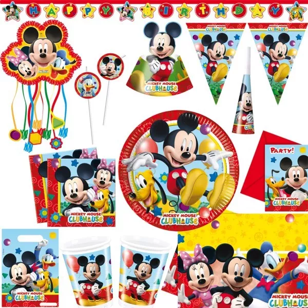 Micky Maus Cumpleaños Niños Decoración de Fiesta Mickey Mouse Minnie Pluto Set