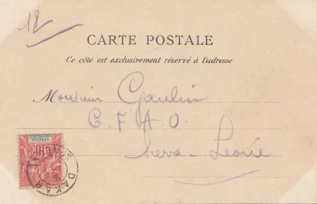 French colonies: Senegal: post card 1905 to Sierra Leone