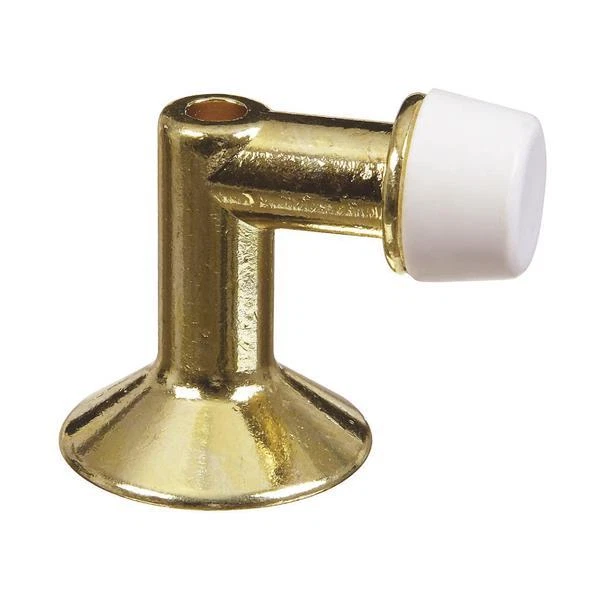 5 Pk Die Cast Brass Finish Angle Floor Door Stop With Rubber Tip  N154500