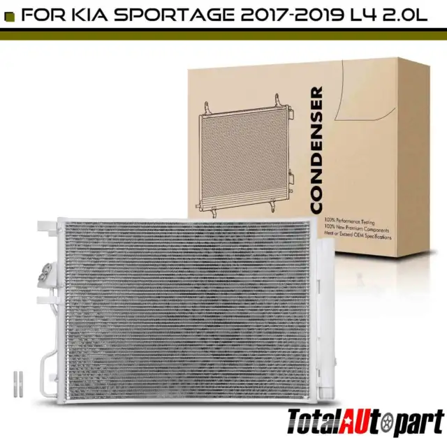 New AC Condenser w/ Bracket for Kia Sportage 2017-2019 L4 2.0L w Receiver Drier