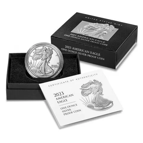 2023-W Proof $1 American Silver Eagle Box, OGP & COA