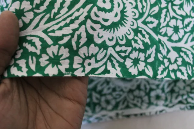 2.3m Indien Coton Floral Main Bloc Tissu Imprimé Couture Loisirs Créatifs