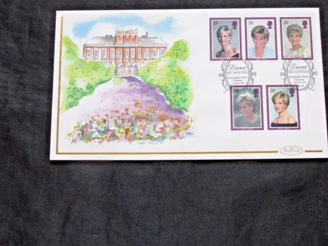 Artist  MALIN FLETCHER  BENHAM  1998 DIANA,PRINCESS of WALES Hand Painted  FDC