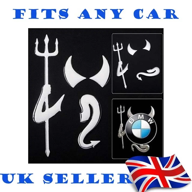 VW CAR STICKER Devil Horns Volkswagen Badge Decal Golf Beetle Polo T5