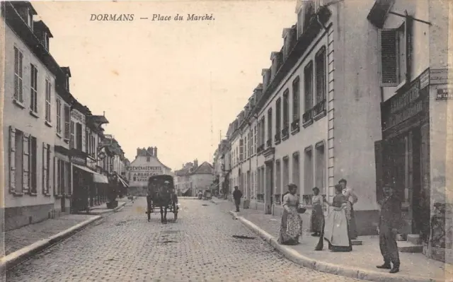Cpa 51 Dormans Place Du Marche