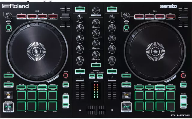 Roland DJ-202 - DJ Midi Controller USB Workstation Serato DJ Intro 2 Kanal