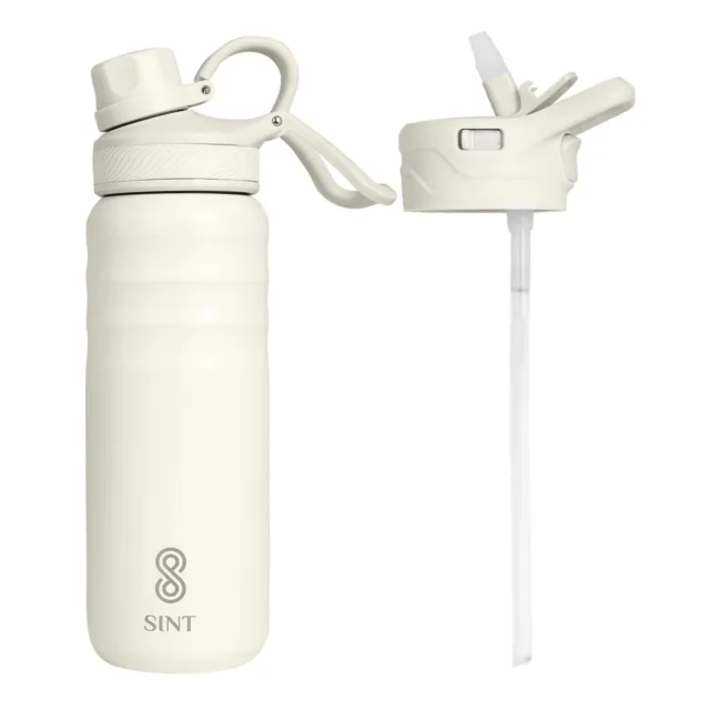SINT Sports Bottle With Double Lid 24 Oz Leak Proof - Stainless Steel Gym & S...