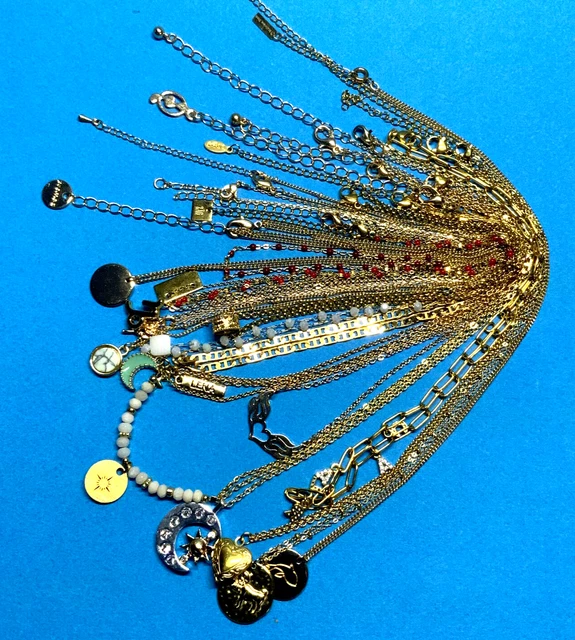 Lot De 6 Colliers Vintage - Nacre, Pierres Fantaisie - Années 50/60 - Lot N°6 - Occasion