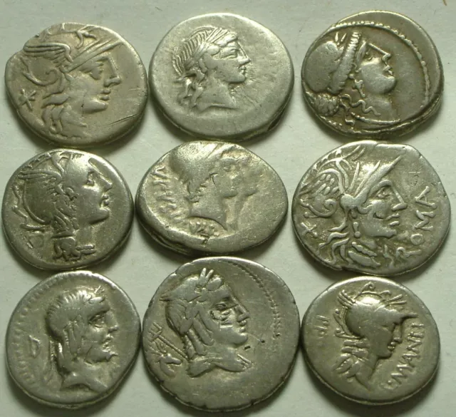1 Rare Genuine ancient Roman silver coin republican denarius Roma Apollo Horses