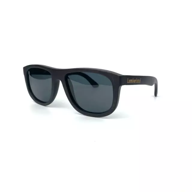 Marrón Oscuro Negro Bambú Clásico Retro Cuadrado Lentes Polarizados Gafas de Sol