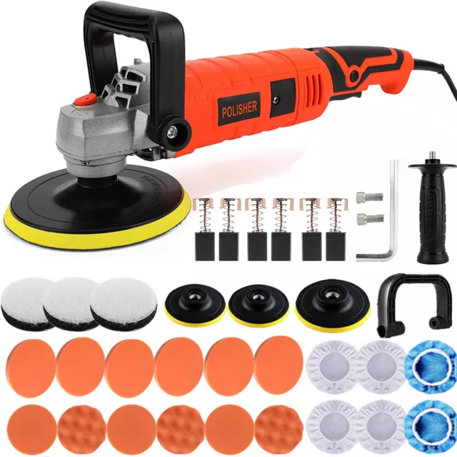 1580W Electric Polisher Car Polishing Machine Buffer Sander Detailing Tool Pad