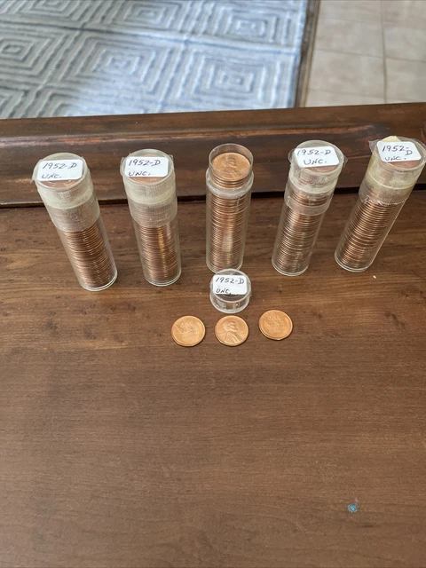 1952 D Wheat Penny Uncirculated Rolls