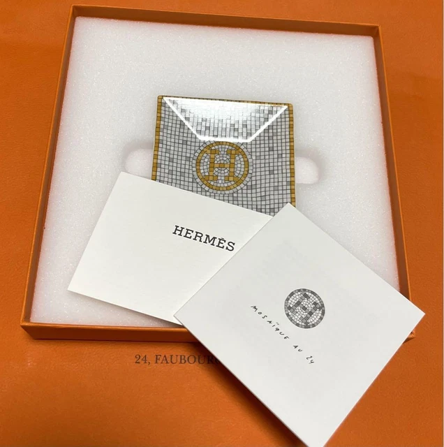 Mosaico Hermes au 24 placa cuadrada 7 cm oro mosaico van quatre de Japón NUEVO