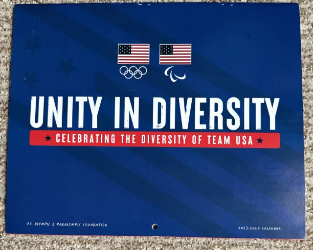 OLYMPIC TEAM USA Unity in Diversity 2025 Wall Calendar Red White Blue