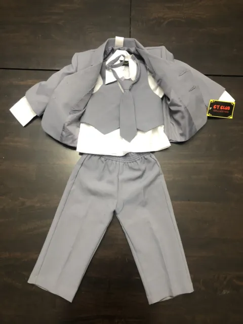 CT Club Collection Toddler 5-piece Grey Suit Size M