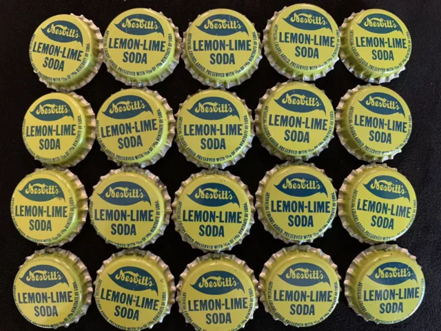 Nesbitt’s Lemon Lime Soda Yellow 1950s Cork Bottle Cap Lot Of 20 NOS