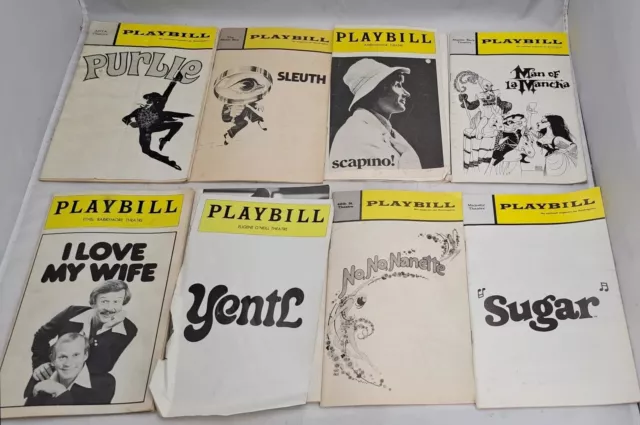 Lot of Vintage Playbills Broadway Man Of La Mancha Scapino Sleuth Purlie