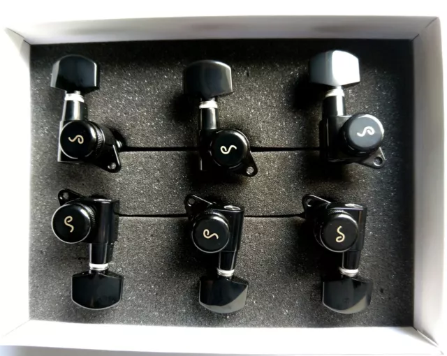 Schaller M6 Locking Tuners 135° Mechaniken 6 links BlackChrome