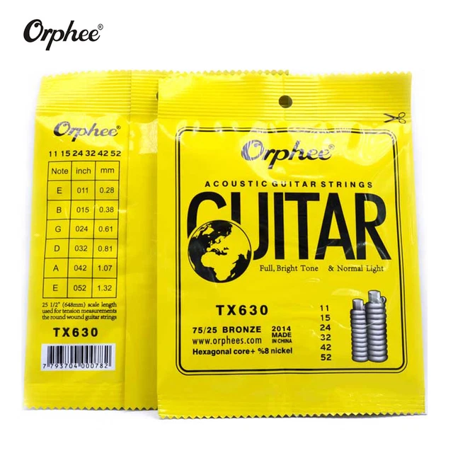 5/10 Packs Orphee TX630 Acoustic Guitar Strings 6pcs Bronze Strings Set UK