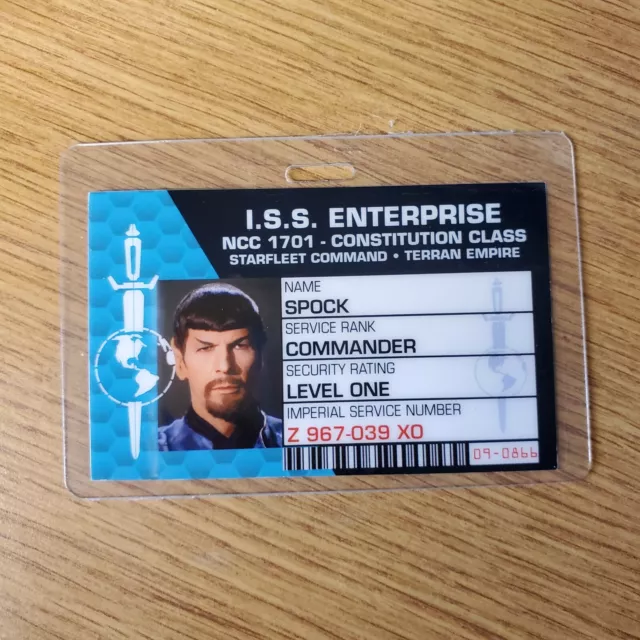 Star Trek ID Badge-Mirror mirror ISS Enterprise Spock Costume Cosplay