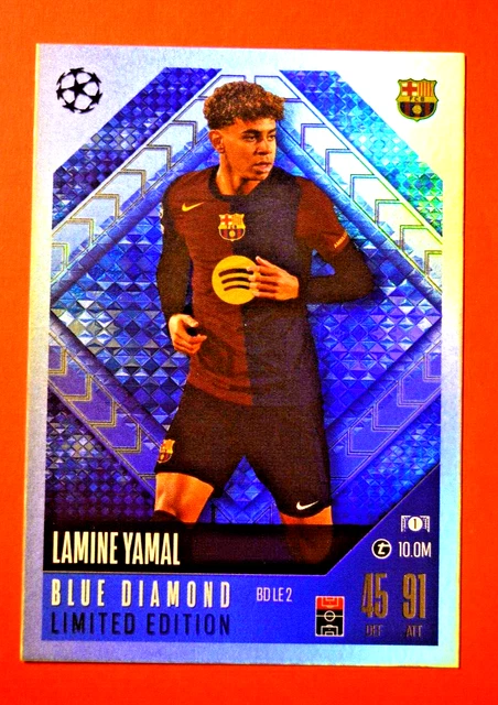 Carte Bleue Diamond Lamine Yamal - Match Attax 2024/2025 - FC Barcelona - Édition Limitée