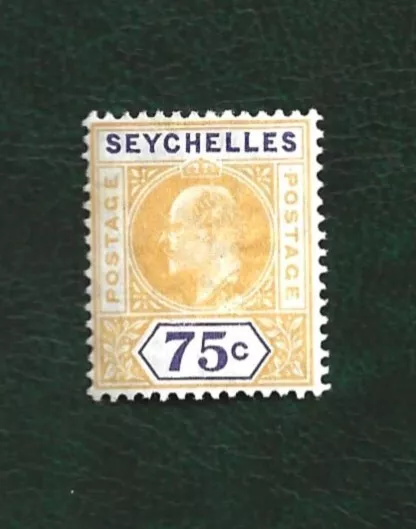 Seychelles EVII 1902 75c Mint MH
