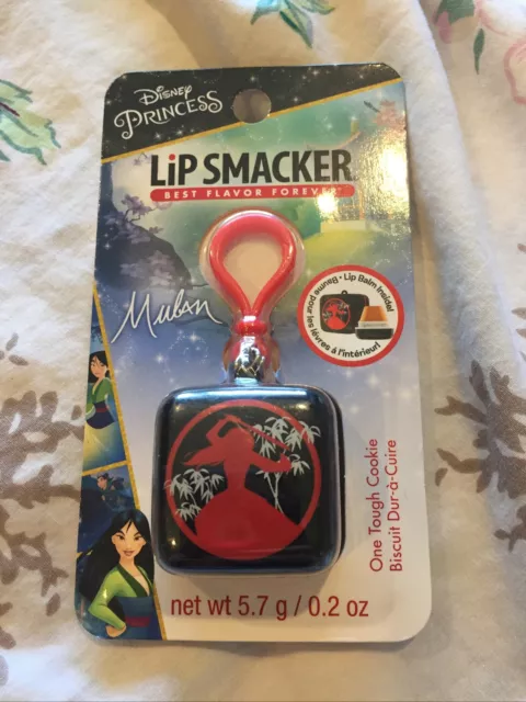 Disney Princess Mulan Lip Smacker Cube Lip Balm Keychain Clip One Tough Cookie
