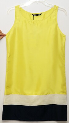 Nwt Kas New York Gorgeous Color Block Womens Dress Yellow White S $150