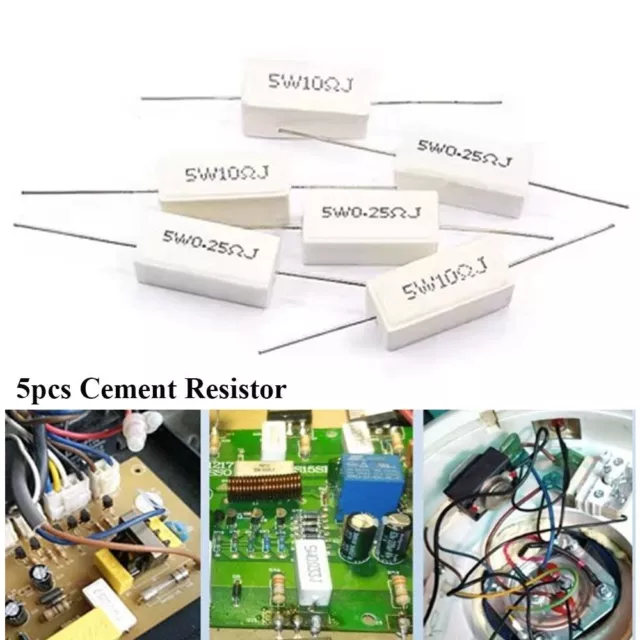 5pcs Powerful Cement Resistor Ceramics Horizontal Type  SQP Cement Resistance