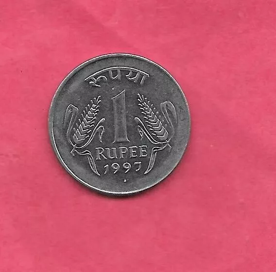 INDIA INDIAN KM92.2 1997 B unc-uncirculated mint E large modern RUPEE COIN